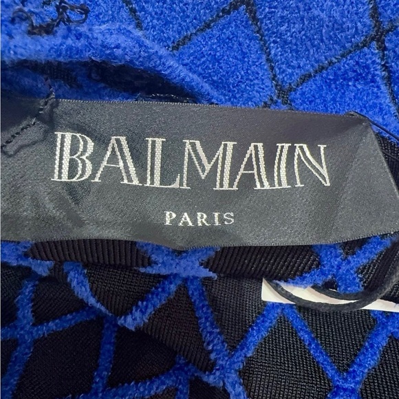 Authentic Balmain Blue Quilted Jacket - Picture 5 of 7